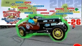 THE GREAT RACE arrives In Erie PA. pre 1972 cars racing in a 2,300 mile road race.