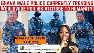 GHANA MALE POLICE CURRENTLY TRENDING WORLDWIDE FOR HIS ATTITUDE TO HUMANITY