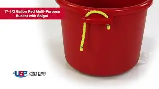 17-1/2 Gallon Red Multi-Purpose Bucket with Spigot | U.S. Plastic Corporation&reg;