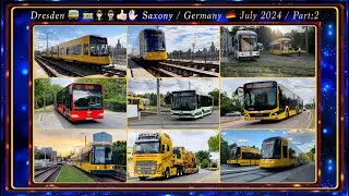 Dresden Bus and Tram impressions / Part:2 /July 2024 /Short Video Version /Bus- u. Tram-Impressionen