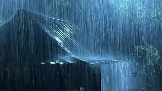 RAIN and THUNDER bedtime sounds | Deep Sleep with Heavy Rain on Tin Roof, Relax, Study
