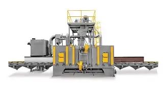 PEB STRUCTURE AUTOMATIC ROLLER CONVEYOR SHOT BLASTING MACHINE