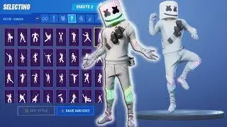 Marshmello (Dance Showcase) ALL Season 1-9 Fortnite Dance Emotes & NEW DANCE TODAY!!