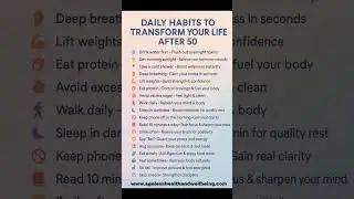 Daily Habits That Transform Life After 50!