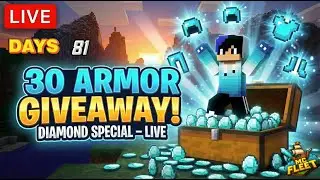 Giveaway 30 Max Diamond Armor in MC FLEET SERVER LIVE DAY 81 #mcfleet
