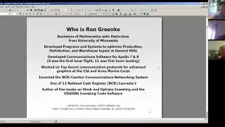 RON EXPLAINS ALL TO A WINNER - Wallstreet Winning