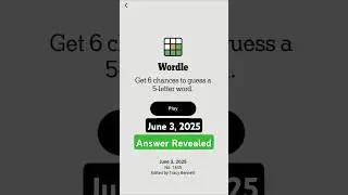 Wordle Today Answer | Wordle #1445 June 3, 2025