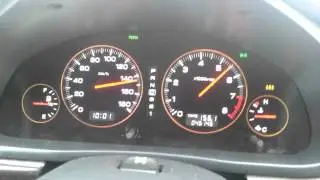 Разгон Subaru Legacy 2.0 с двойным турбонаддувом. 0-180 км/ч.