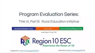 Program Evaluation Series: Title VI, Part B Rural Education Initiative