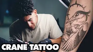 Realistic Crane Tattoo Timelapse
