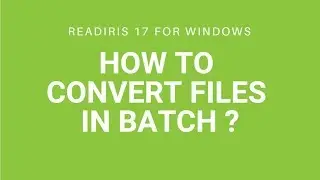 Readiris 17 Windows: How to convert files in batch?