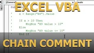 Comment multiple lines of code [Excel VBA Tutorial #2]