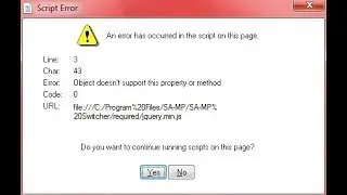 How to Fix Error script in web browser control