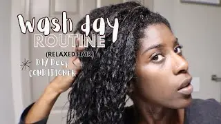 Relaxed Hair Wash Day Routine 💦 | Step-by-Step Shampoo & DIY Deep Conditioner for Breakage Repair