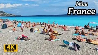Nice France: Peaceful Pebble Beach Walk with Natural Ambiance
