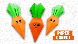 Origami carrot | How to make a paper carrot | Origami vegetables