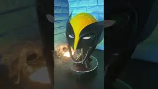 2 Batman&rsquo;s kissing. 3d printed Wolverine helmet. #xmen #marvel #wolverine #cosplay #3dprinting #mcu