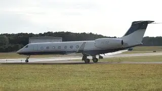 Gulfstream G550 | N415P | Takeoff from East Hampton Airport (KHTO)