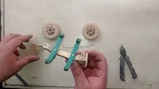 troque delantero para camión a escala (miniaturas) realizado en madera y hojas en PVC