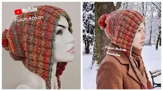 Вязаная шапка в богемном стиле: простая и стильная.