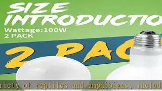LUCKY HERP 2 Pack Reptile Heat Lamp Bulbs 100W (2nd Gen), Basking Light Bulb for Reptiles & Amphibi