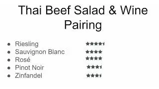 Thai Beef Salad & Wine Pairings