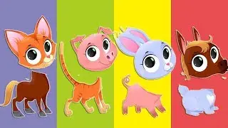 Wrong Heads Horse  Foal Pig Rabbit Cat Kitten Animal kids Finger Family Song