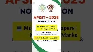 APSET 2025 Notification Out | Apply Online | Exam Date | Eligibility | Fee