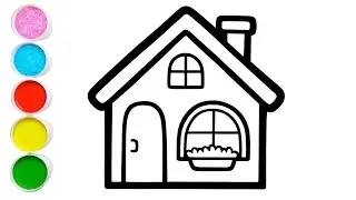 3 Simple House Pictures Drawing, ❤️🏠❤️Painting and Coloring for Kids, Toddlers| Let's Draw Together