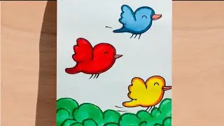 How to draw cute bird 🐦 || Easy three birds drawing step by step || easy drawing for beginners 