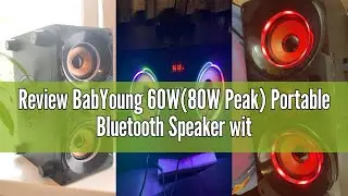 Review BabYoung 60W(80W Peak) Portable Bluetooth Speaker with Subwoofer Heavy Bass, Wireless Speaker