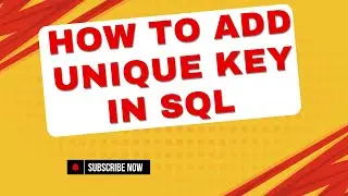how to add Unique key in sql