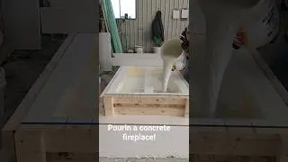 Pouring a cast stone fireplace with our limestone casting material. #gfrc #caststone #fireplace