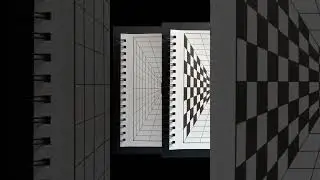 Mind-Bending Optical Illusion | Checkerboard Tunnel Art 🖤🤍 #doodleart #drawing #art #creativeprocess