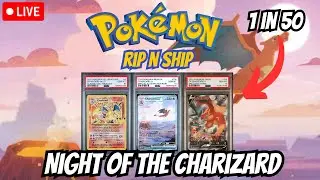 LIVE Pokemon RIP N SHIP! PSA 10 NIGHT OF THE CHARIZARD!