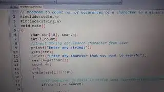 Write a program to count number of occurrences of a character in a given string in C in hindi