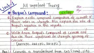 Unit-1:Constituents of Concrete|All VVImp Theory|Concrete Technology & Masonry Design BE Civil 4th