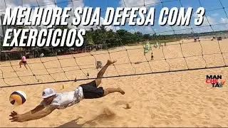 3 exercícios para melhorar sua defesa no vôlei de praia. #volei #voleidepraia #beachvolley