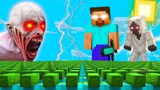 Herobrine vs Entity 303 And Scary Mobs In Minecraft | Mob Battle Minecraft