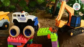 Broken Bridge Rescue! Can the Police Car Make It Safely? Rescue ep 1