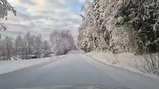 Snow-Covered Roads: Winter Driving in Southern Finland #reversevideo