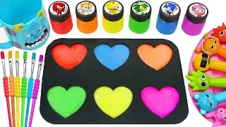 Satisfying Video l How to make Rainbow SPRUNKI Candy with Slime Heartas & Diy Polish Cutting ASMR