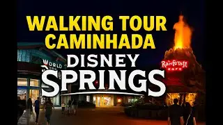 Disney Springs Walking Tour 2025 Empty - World of Disney VAZIA, LEGO Store & Rainforest Caf&eacute; Volcano