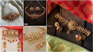 Gold choker necklace design ideas || Lightweight gold choker necklace designs-Crazy about Fashion.