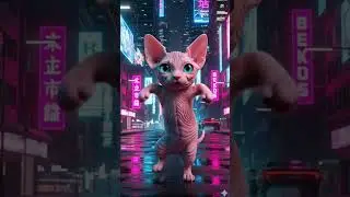Cyberpunk Cat in Neon City 🐾😼 | Futuristic Vibes