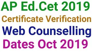 AP Ed.Cet Counselling 2019 | AP Ed.Cet 2019 Counselling Dates | AP Ed Cet Counselling dates 2019