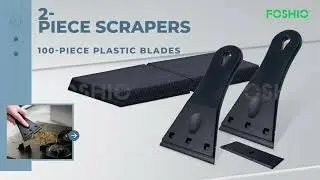 Plastic Razor Blade Scraper Tool With 100 PCS 3'' Plastic Razor Blades   from Window and Glass