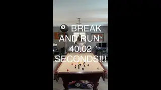 8 Ball BREAK AND RUN: 40.02 SECONDS!!! (9 Foot Table) #shorts
