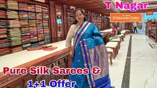🔥Latest 1+1 Offer Semi Silk Sarees!Trending Pure Kanchipuram Silk Saree with price/Pochampalli ikkat