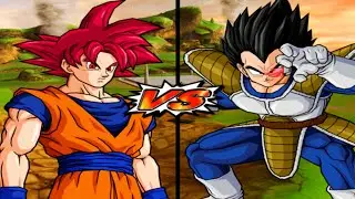 GOKU (SUPER SAIYAN GOD) VS VEGETA (SCOUTER) DBS Broly Armor Dragon Ball Z: Budokai Tenkaichi 3